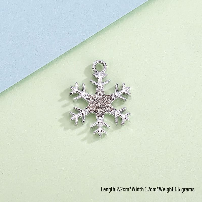 Snowflake Rhinestone Charm Pendant for DIY Jewelry: Christmas Alloy Accessory for Women’s Bracelets, Necklaces, and Earrings
