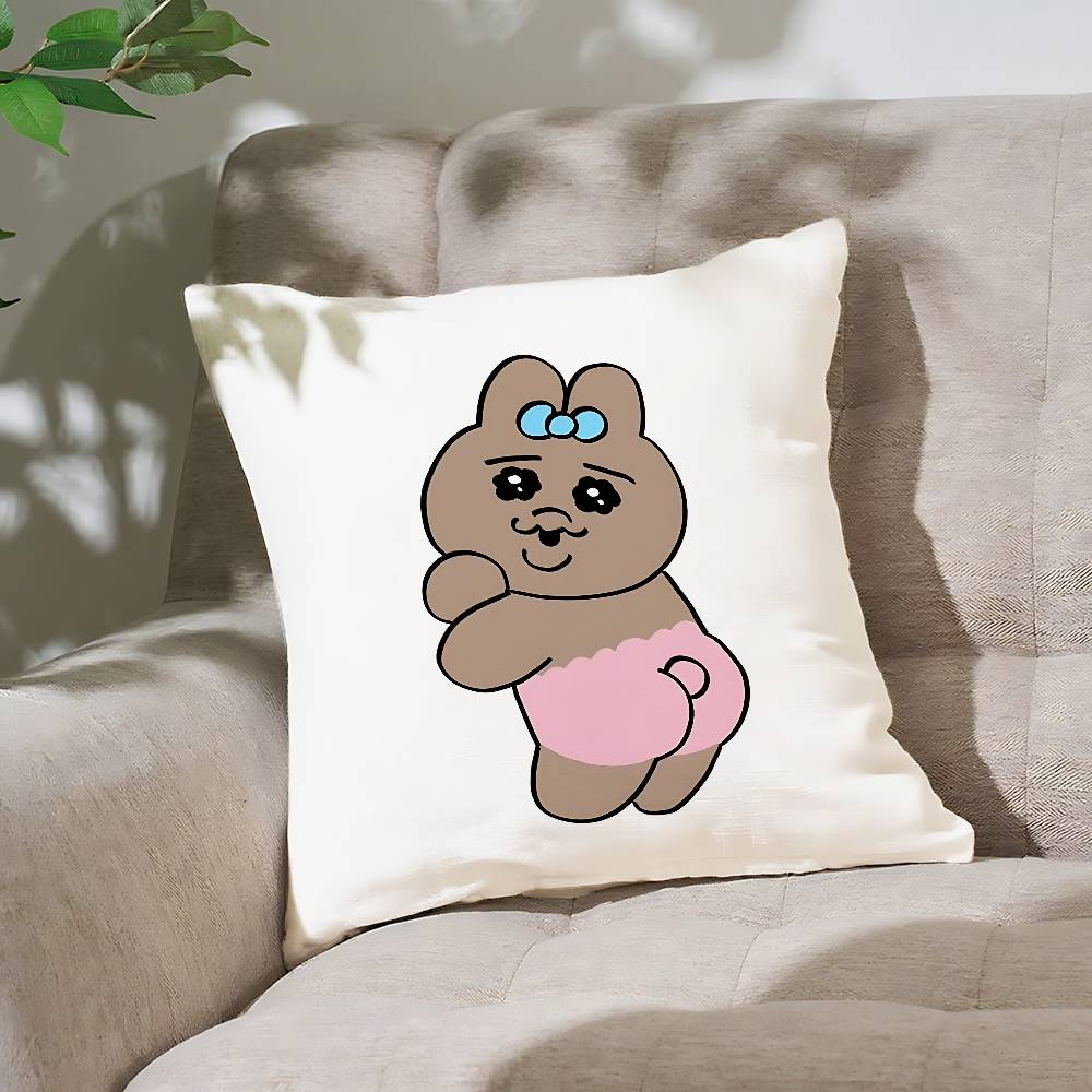 

Мультяшная подушка O-Opanchu Usagi, наволочка, скандинавский винтажный стиль, наволочки, декор для дома, гостиной, дивана, сиденья 16x16Inch