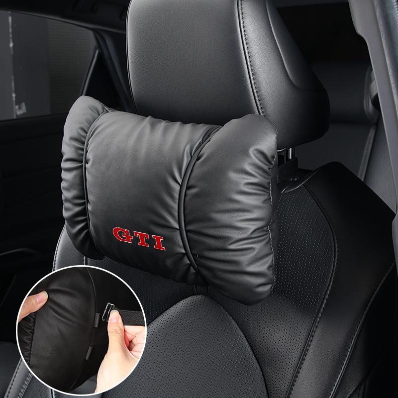 YNEPB1 Car Lumbar Back Support Headrest Neck Pillow Car Seat Cushion For Volkswagen VW GTI Passat Golf Tiguan Polo Scirocco Jetta