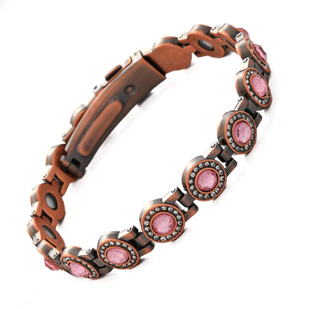 Explosive light luxury round full diamond alloy single row clasp magnet bracelet spot fast delivery