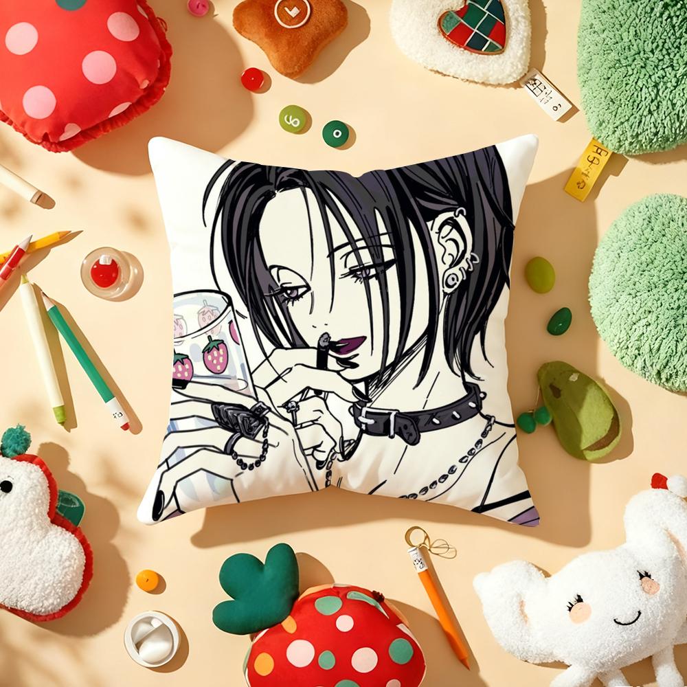 New Arrival N-Nana Anime Cushion Cover Plush Fabric Soft Double-Sided Printed Sofa Warm Winter Home Gift Pillow Cover