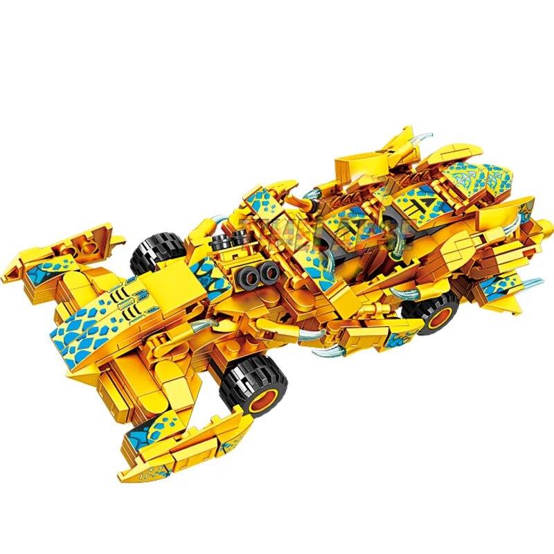 3in1 Warrior Mechanical Golden X Titans Mechas Chariot Dragons sesong 15 Byggeklosser Klassiske modellsett Murstein Barnesett