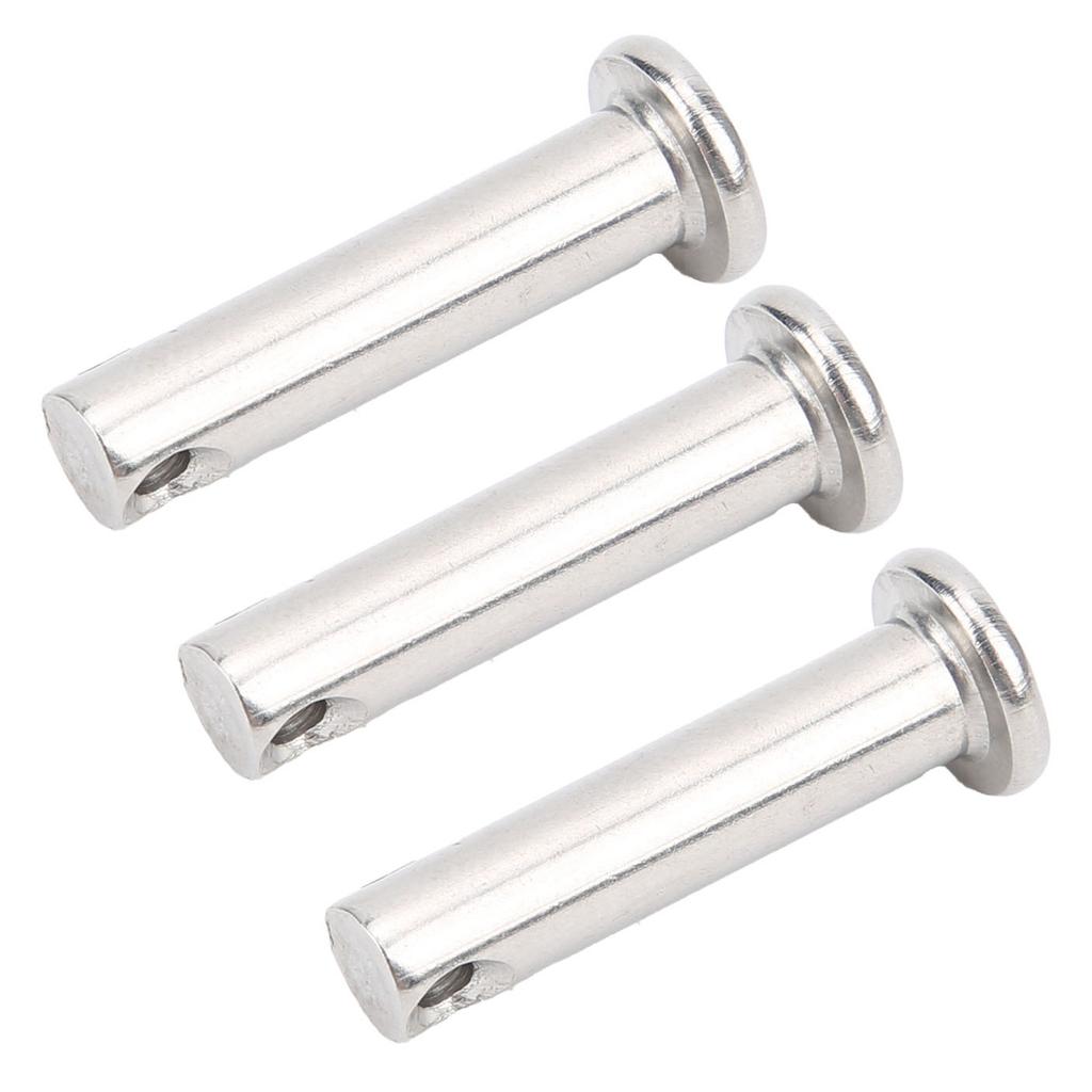 50Pcs Round Clevis Pins Flat Head 304 Stainless Steel Locating Linear Moving Parts M6x25mm