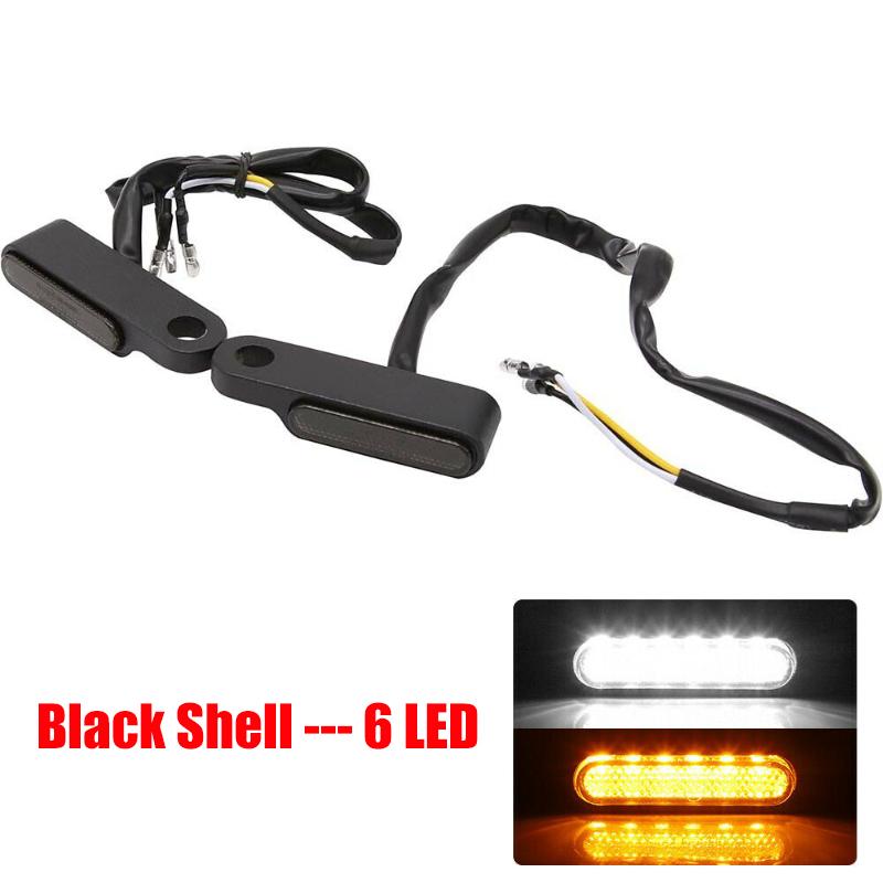 2Pcs 3/6LED Motorcycle Handlebar Light Sequential LED Turn Signals Lamp Blinker Indicator
