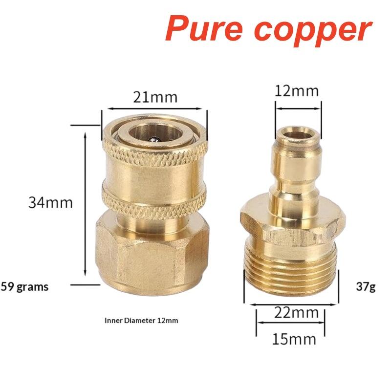 M22 High Pressure Washer Adapter Heavy Duty Construction Water Outlet Set Fits Water Pumps for Patio Driveway Garden Cleaning