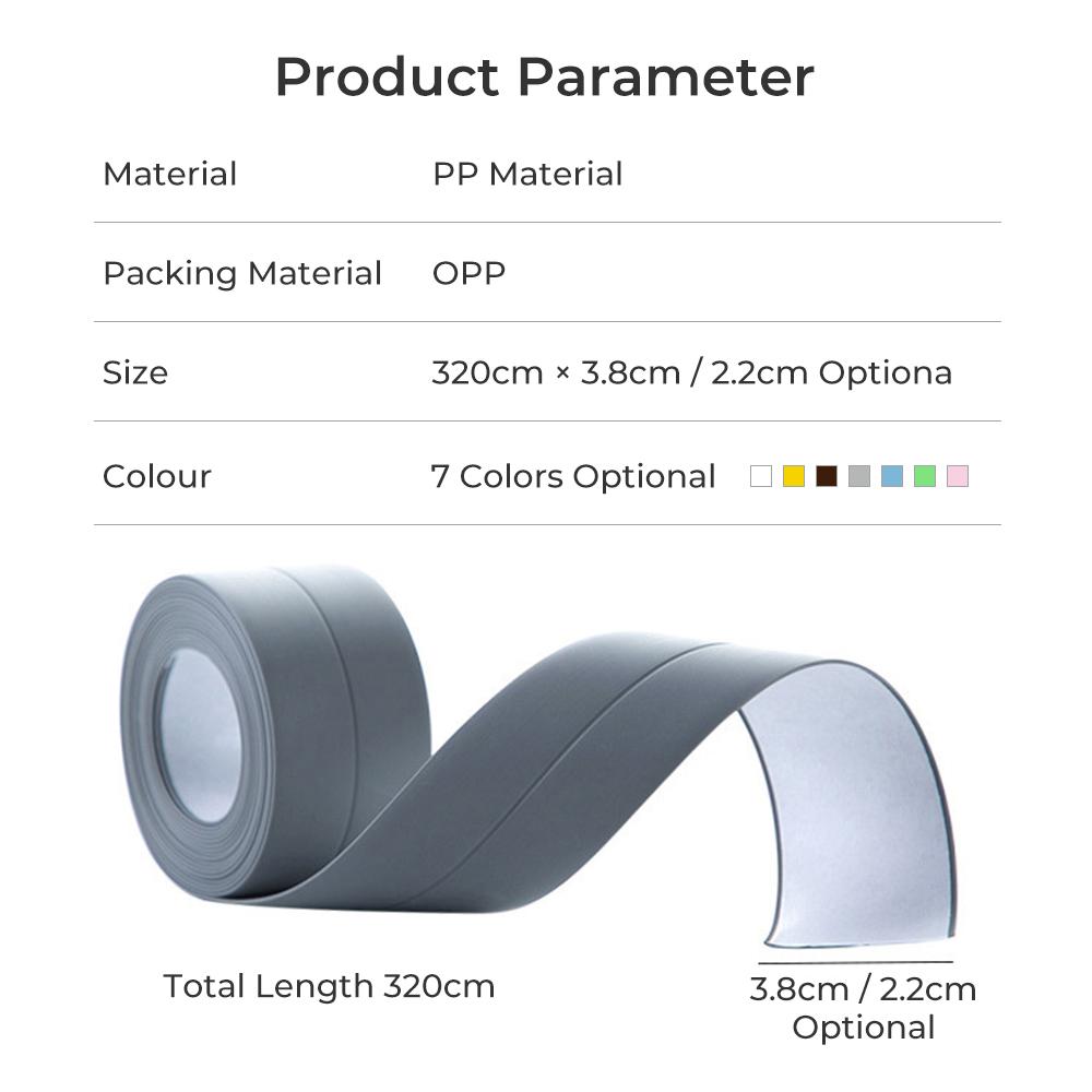 PVC-tätningsremsa Tejp Badrum Badkar Toalett Tätningstejp Självhäftande vattentät mögelbeständig tejp för diskbänk Vägghörn