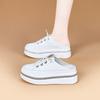 thick-soled muffin, little white shoes, women's outer wear, baotou drag, new fashionable rhinestone, lazy one pedal and half drag