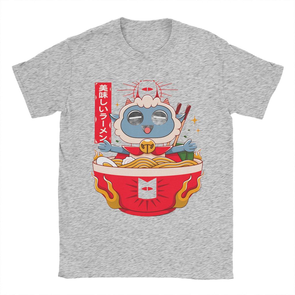 Ramen Cult of the Lamb TShirt Summer Novelty TShirts Men 100 Cotton ONeck Oversize Clothing Short Sleeves Vintage Tshirt