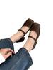 French Retro Square Head Light Mouth Single Shoes Women's Middle Heel Spring and Autumn Evening Temperament Fairy Thick Heel Mary Jane Small Leather 