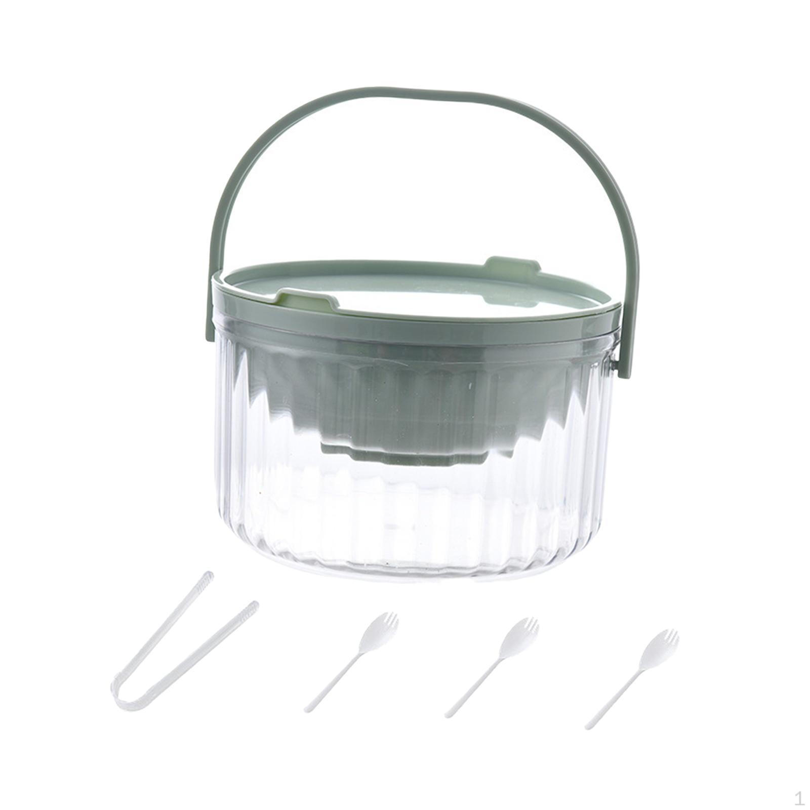 

Многофункциональная миска для подачи фруктов и овощей с ручкой на крышке зелёный