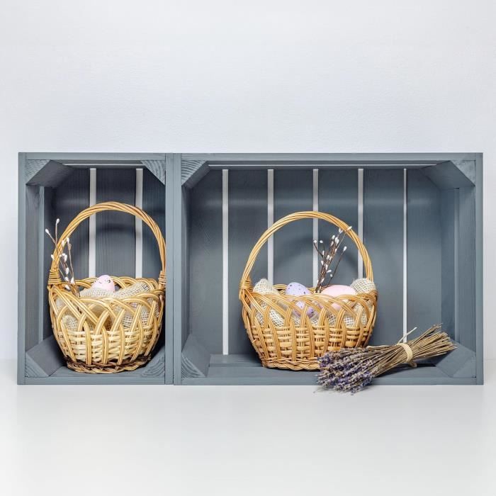 Panier en Osier Tressé pour Enfant - Creative Home - 16 x 16 x 23 cm - Marron - Campagne