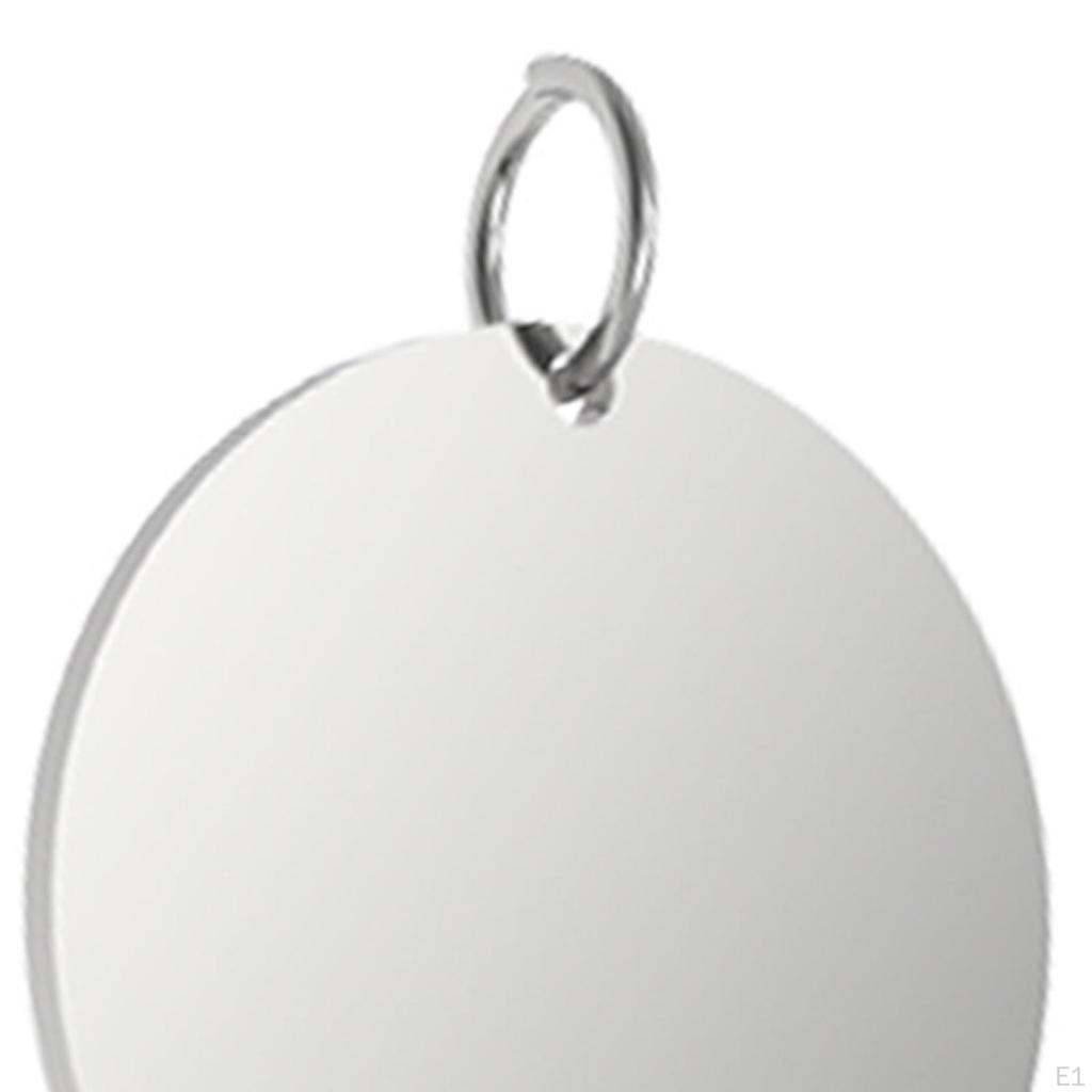 5x Stainless Steel Round Pendants Blank Tags,3cm,Flat Hanging Smooth Engraving Discs with Split