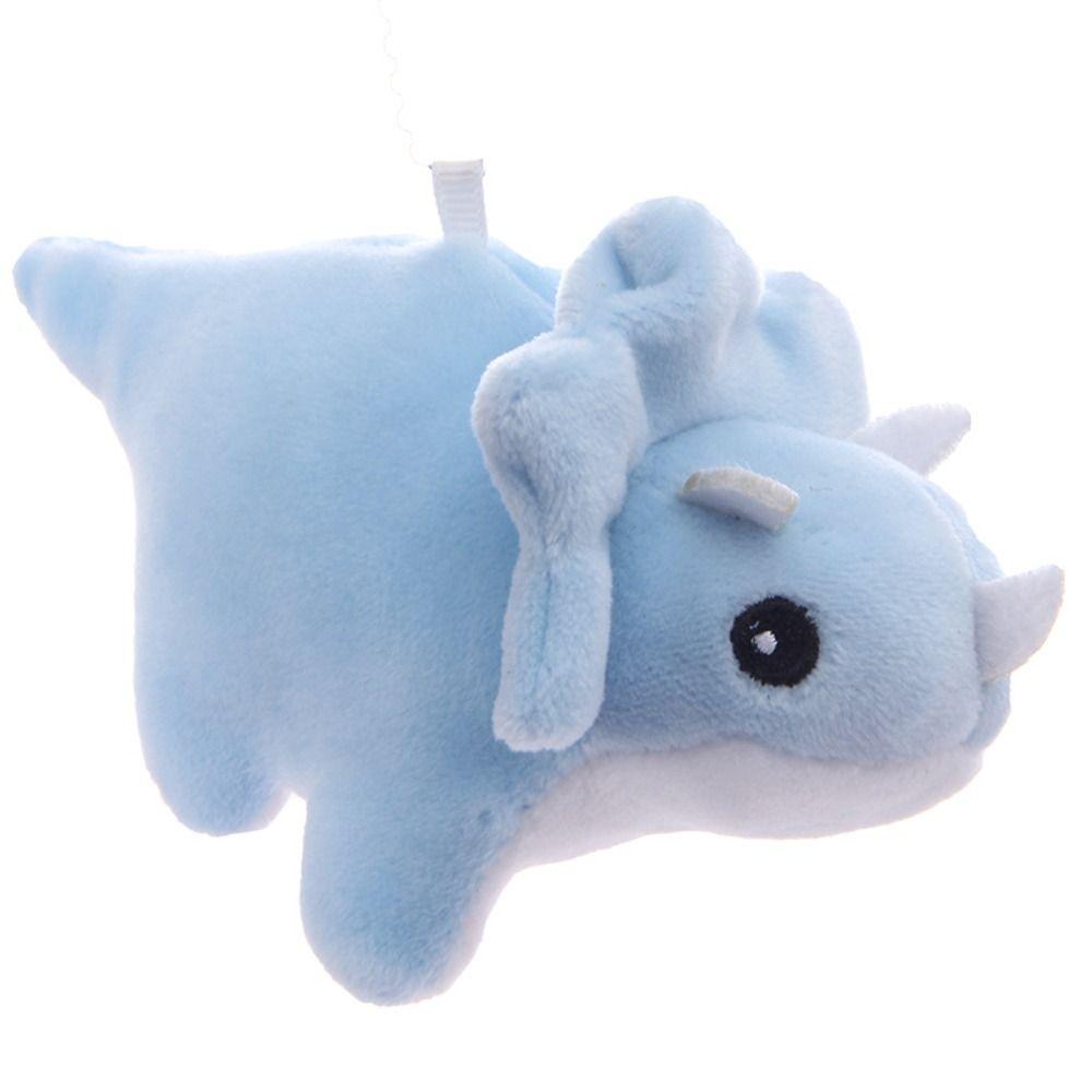 

Soft Dinosaur Plush Keychain Plush Stuffed Triceratops Keyring Funny Crocodile Bag Pendant Unisex blue-triceratops