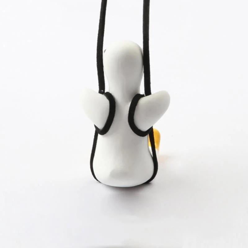 Cute Car Accessorie Duck Pendant Auto Rearview Mirror Ornaments Birthday Gift Couple Accessorie Car Fragrance