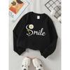 European sizes Trendy Crewneck Sweatshirt with Daisy Flower Design for Girls, Long-Sleeved Casual Top for Young Girls