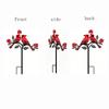 Red Bird Garden Stake - Flat Ground Insert for Outdoor Yard Decor