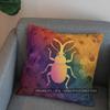 2D Colorful Beetle In Ornate Frame Throw Pillow Pattern Cushion Cover Suitable For Sofa Bedroom Car Pillow Cover