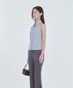 Mausolleum Emma Side Slit Button Capri Pants - Gray