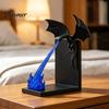Display Cabinet Ornaments Dragon Flame Book Nook Decor, 3D Printed Fire-Breathing Figurine, Glow In Heavy Duty Support The Dark Ornament, Fantasy