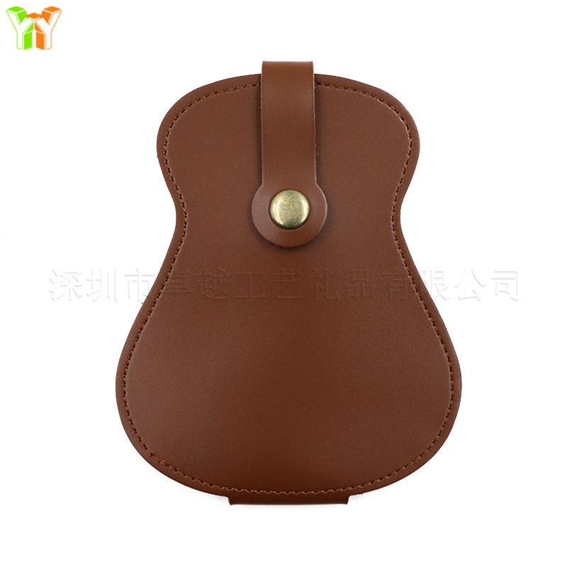 Leather Embroidered Paddle Bag Large Capacity Guitar Paddle Storage Bag Folk Guitar Paddle Box