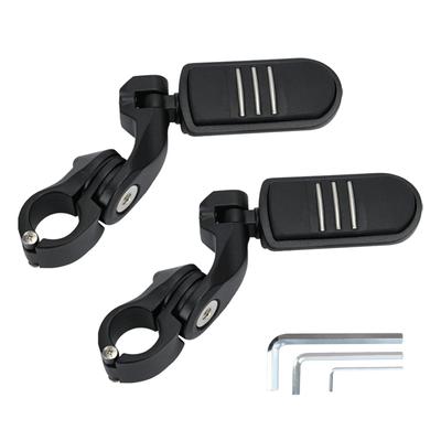 Universal Motorcycle Foot Rest Highway Engine Guard Foot Pegs Mount For Harley Honda Kawasaki Suzuki 1 1/4" 32mm Chrome Black