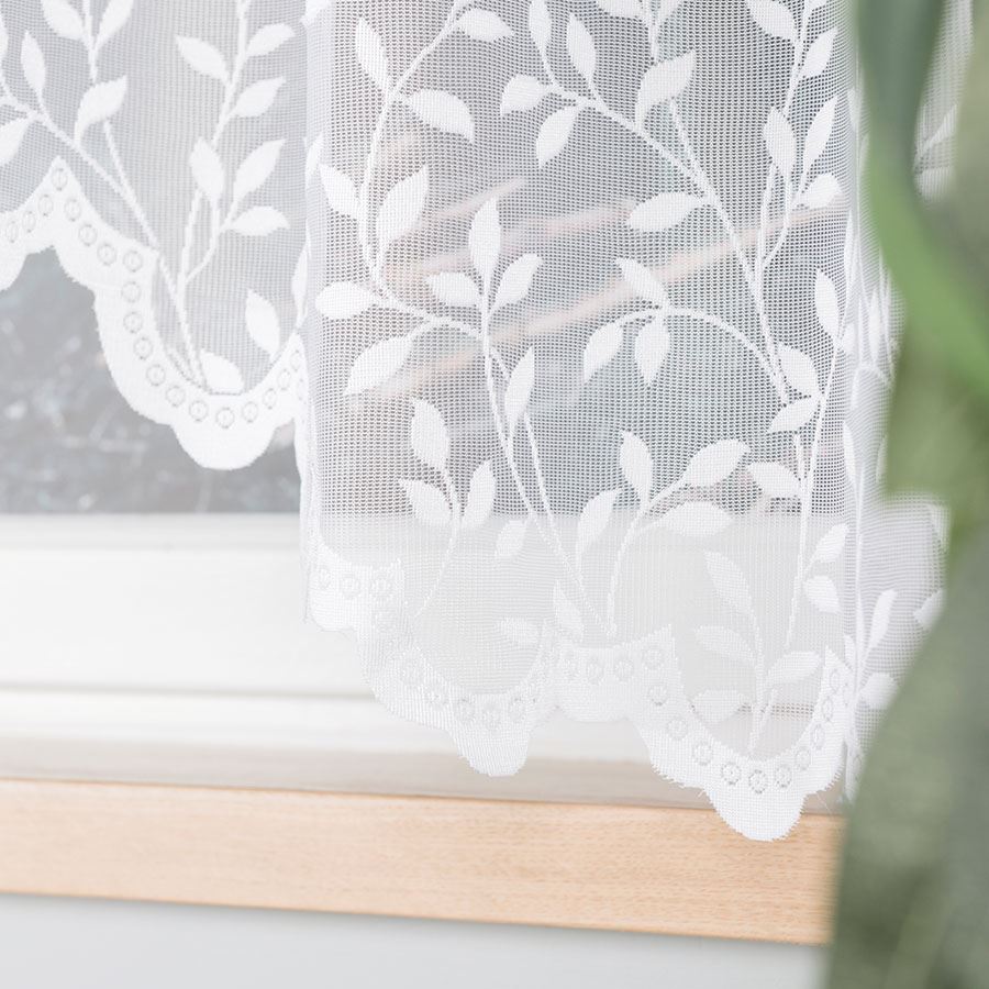 Zuzanna - Ready-Made Jacquard Curtain With A Cut At The Bottom - 300X160 Cm - White