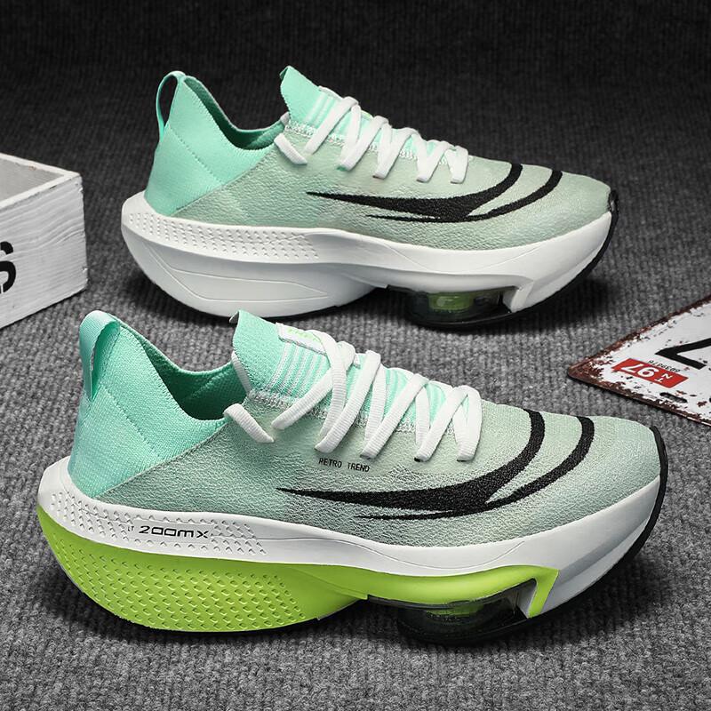 

Guochao running shoes outdoor men s shoes lightweight shock absorption sports and leisure men s and women s same air cushion marathon running shoes t 45 зелёный