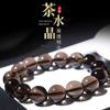 Natural Tea Crystal Bracelet for Men and Women, Single-loop Bracelet, Buddhist Beads, Solid Color Tea Crystal Bracelet, Pretty Smoky Quartz, Gift for