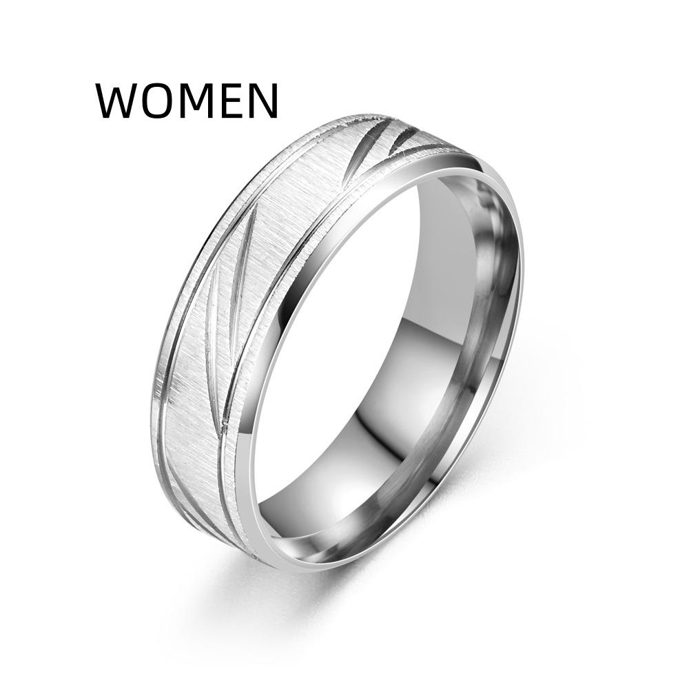 New Hot Selling Stainless Steel Slash Couple Rings For Women Men Jewelry Accessories  Size 7-12
