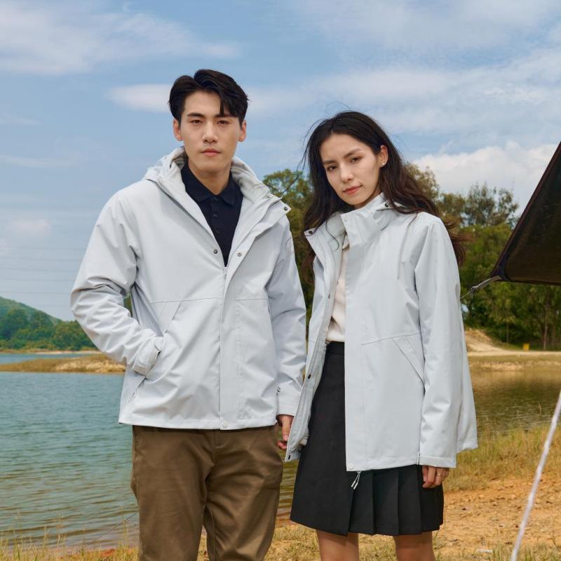 Rainstorm-proof Glue-pressed Jacket Men's Advanced Sense Three-in-one Three-proof Couple Jacket Women