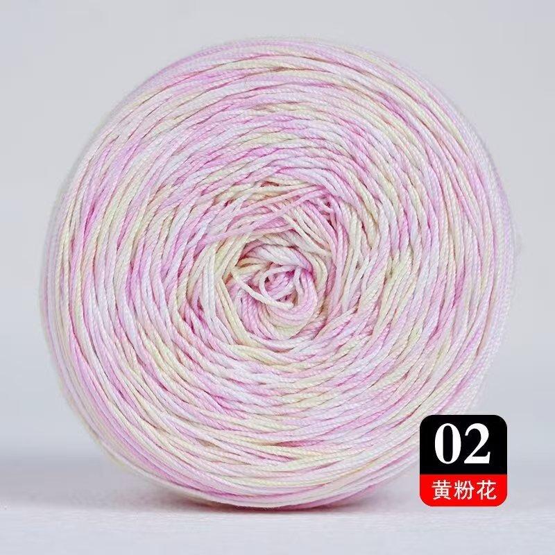 50g/Rotolo Filato di Cotone in Pizzo per Torta per Uncinetto & Maglia Fatto a Mano Fai da Te Morbido Caldo Filato Colorato a Gradiente Filo Materiali per Maglioni