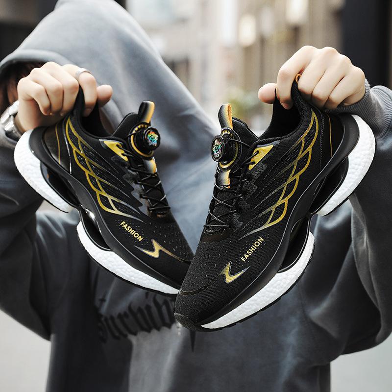 Men's Shoes New Breathable Fishing Net Teen Rotation Lace-free Men's Casual Shoes Sports Running Popcorn Tide Shoes