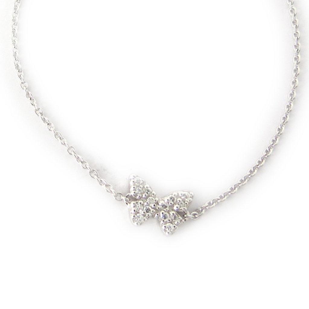 Les Trésors De Lily [K6465] - White 'Butterfly' Silver Bracelet