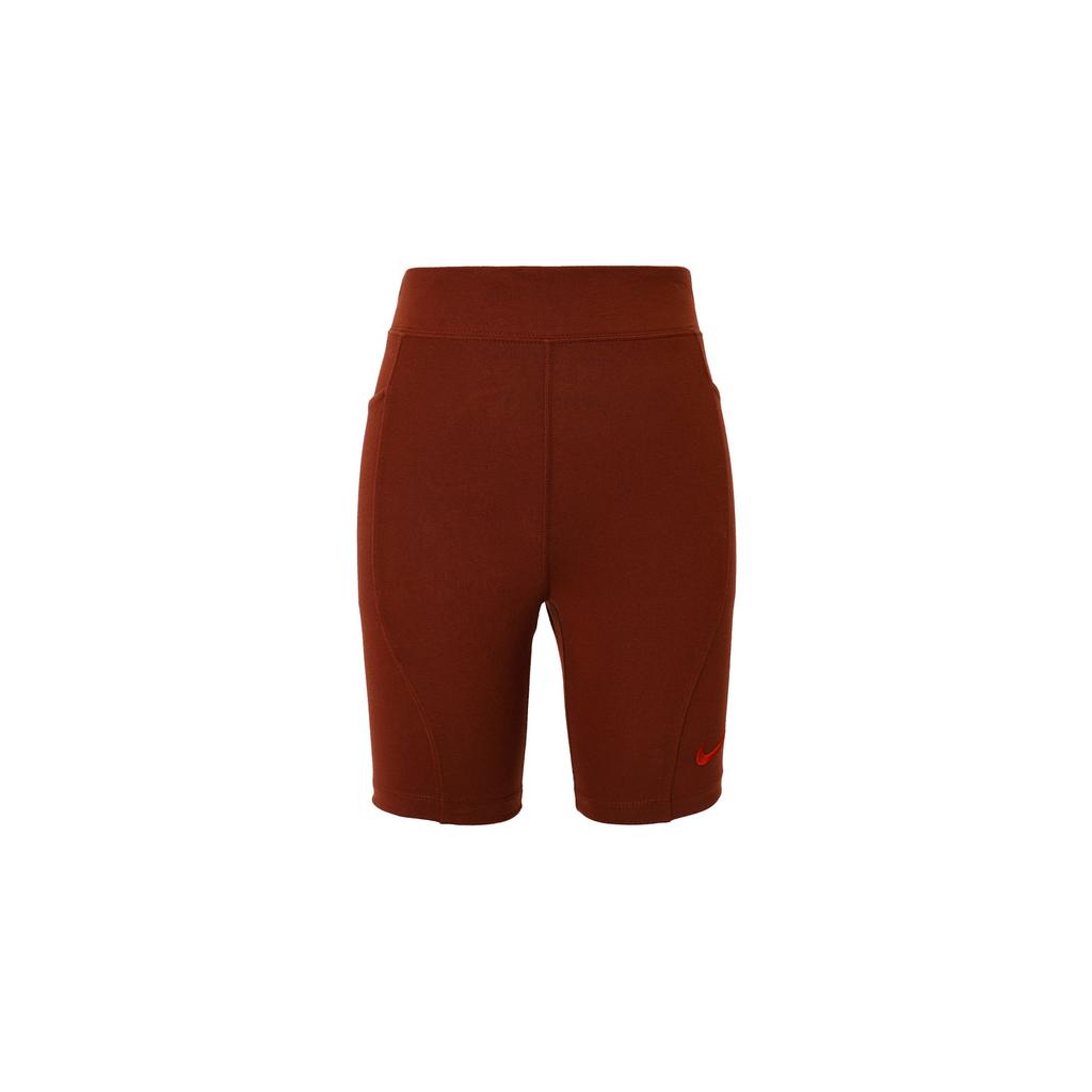 Nike Sportswear Everyday Modern Solid Logo Print Elastic High-Waisted Fitness Shorts Women shorts Red DQ6163-217