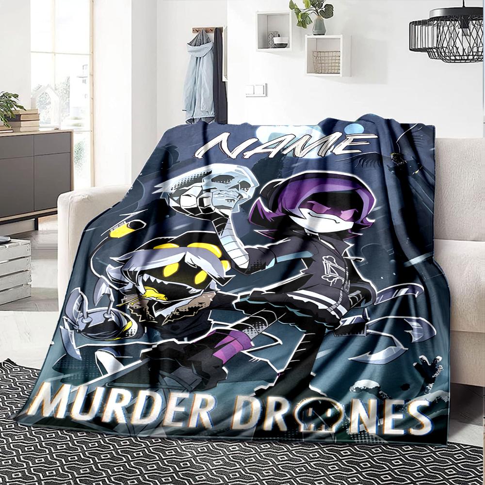 Customiz Name Personality Murder Drones Blanket Soft &Warm Sofa Office Bed Travel Lunch Break Blanket, Gift Suitable All Seasons