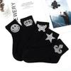 New Rhinestone Decorative Socks, Fashionable Diamond Sparkling Socks, Cute Cartoon Animal Pattern Comfortable Low Cut Socks
