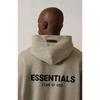 2022 Trendy Brand Essentials Black Flocking Hooded Sweatshirt with Front & Back Design