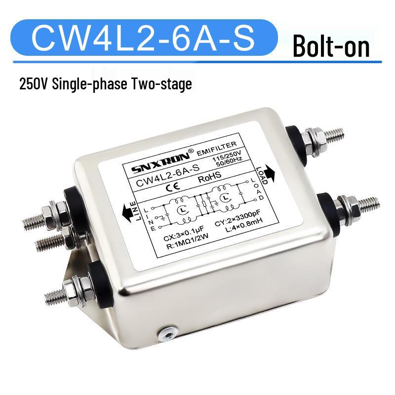 Rail-Mounted CW4L2 Terminal Block: Single-Phase 220V/Three-Phase 380V AC Power Filter, 10A/20A/30A
