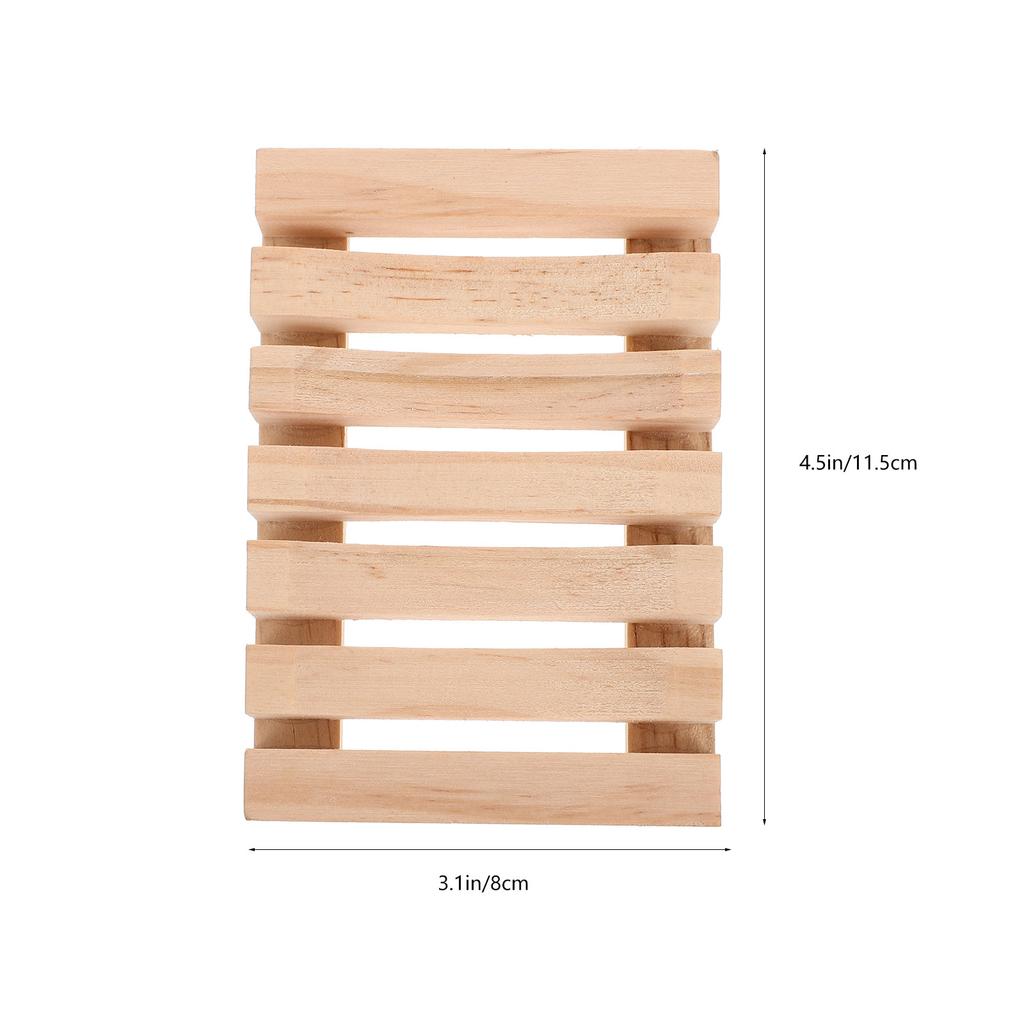 3Pcs Wooden Soap Holder Eco Friendly Solid Wood Soap Dish with Clear Texture Smooth Finish Drain Holes for Bathroom Shower