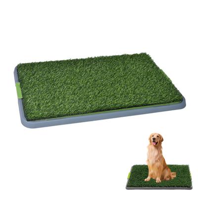 Artificial Grass Dog Pee Pads with Tray Anti-Splash Dog Potty Pan Fake Grass Turf Pet Toilet for Puppy Indoor Outdoor Potty Training