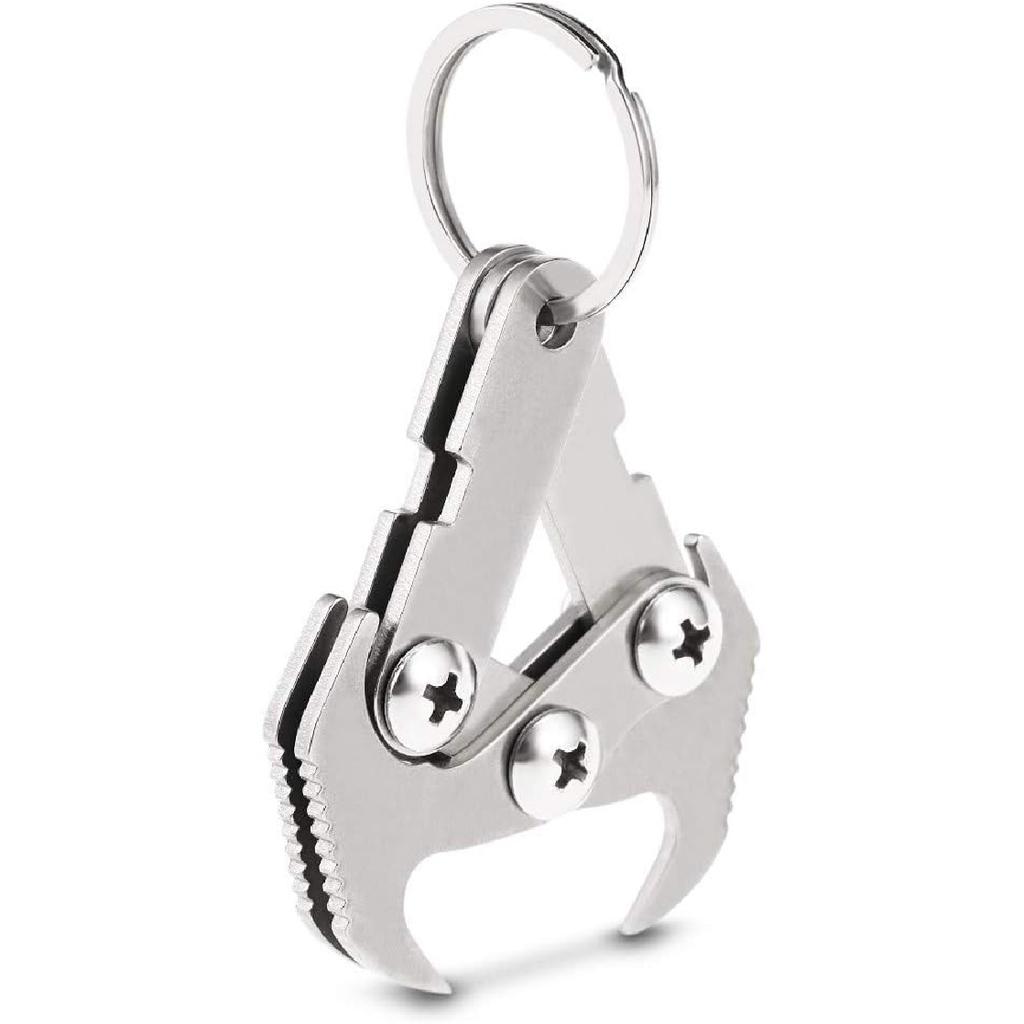 Grappling Gravity Hook Survival Carabiner Stainless Steel Multifunctional Rescue EDC Tool Tactical Emergency Key Chains for Outdoor Climbing