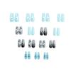 30-Piece European & American Halloween Medium Length Glitter Ghost Nails