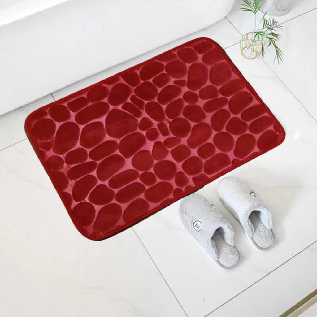 HOMZY Bathroom Bathtub Water Absorption Non-slip Floor Rug Bath Mat Doormat Cobblestone Embossed Washable Carpets