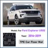LHD TPE Car Floor Mat For Ford Explorer U502 2016~2019 2017 2018  Dirt-resistant Anti-dirty Custom Liner Foot Pads Accessories