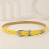 Solid Color Simple Metal Buckle Decoration Women Casual Belt For Daily Use