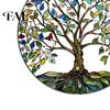 Acrylic Window Sun Catcher Tree of Life Round Hanging Sign, Stained Glass Suncatcher Ornament Decoration, Wall for Indoor Outdoor Decorative Pendant