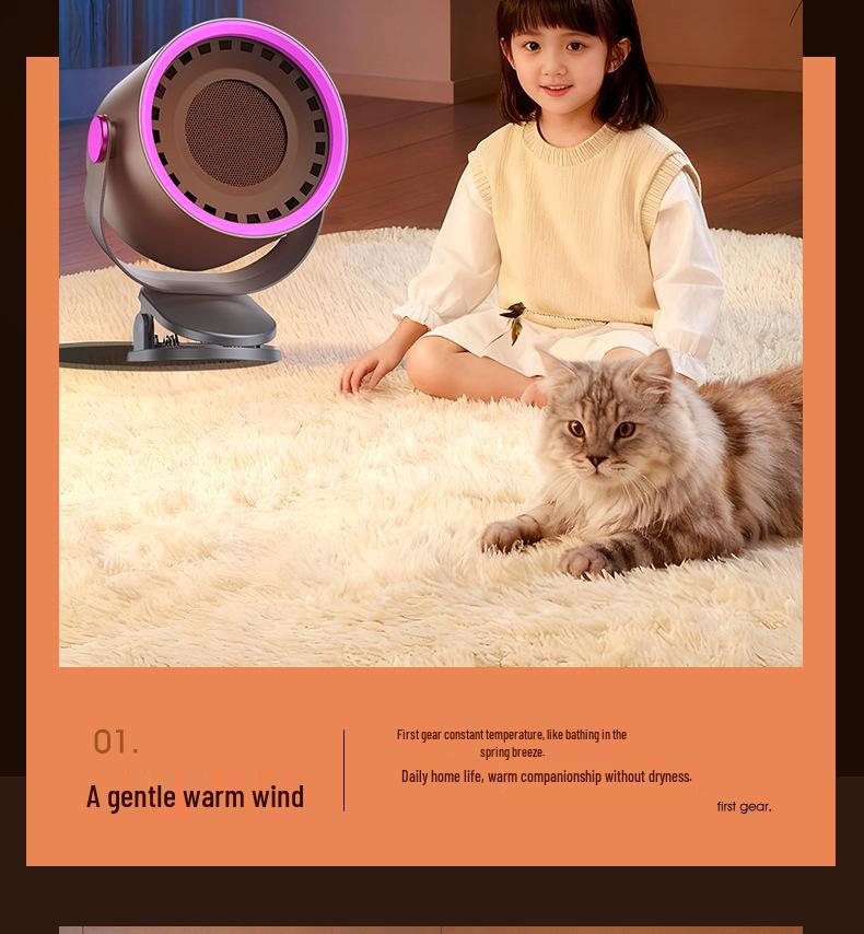 Adjustable Desktop Heater for Home, Office & Dorm - Fast Heating, Electric, Rotates Up/Down & Left/Right