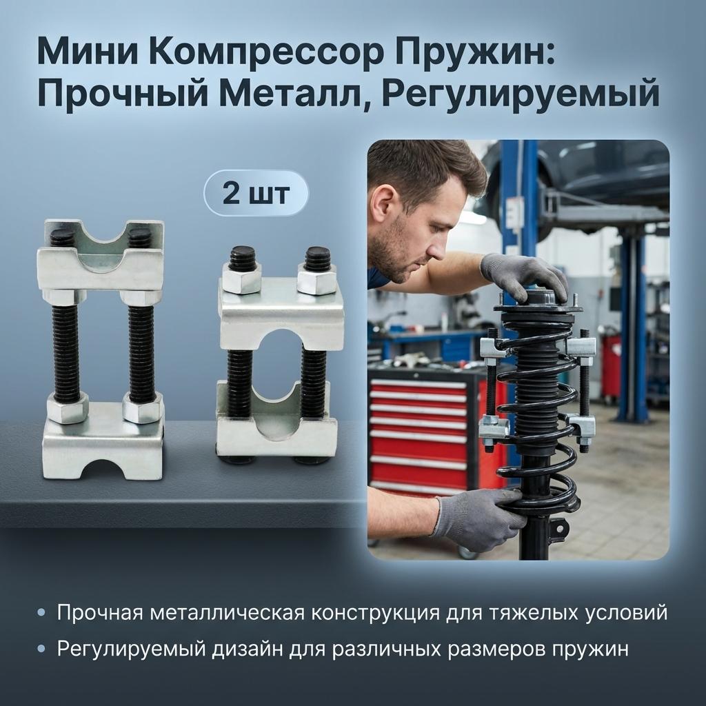 Mini Spring Compressor Tool Durable Metal Manual Adjustable Tool For Auto Repair