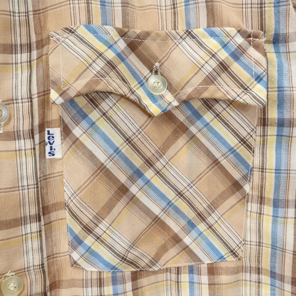 Levi's 70s 80s Made in USA Vintage Check Pattern Long sleeve shirt S Men's Used