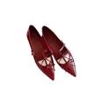Temperament Dinner~ Pointed Double Bow Light Mouth Flat Bottom Mary Jane Single Shoes Women's Banquet Shoes